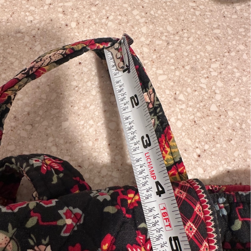 Vintage Vera Bradley Floral Quilted Backpack in Anastasia Black & Red Roses GUC - Picture 12 of 16